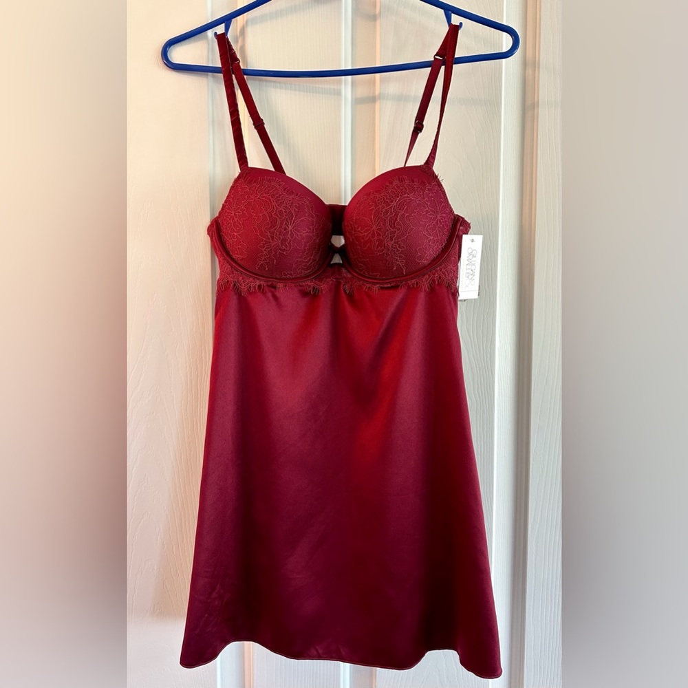 Gilligan & O’Malley | Push-Up Baby Doll | Small | Beautiful Burgundy NWT
